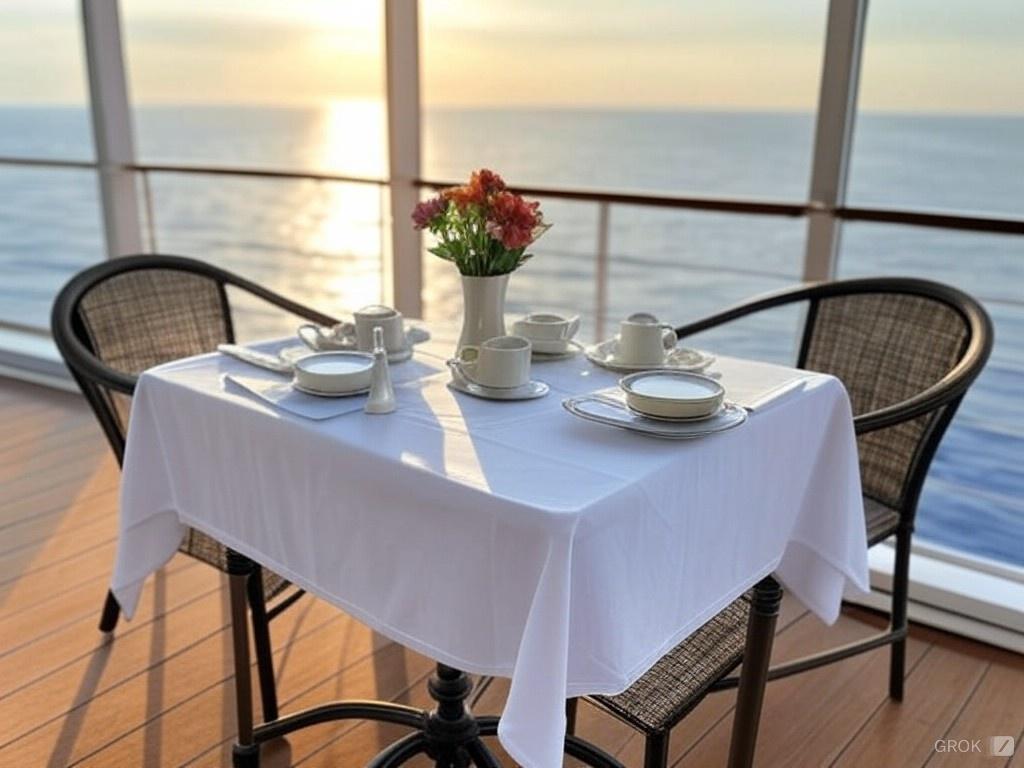 Desayuno a la habitación en barco