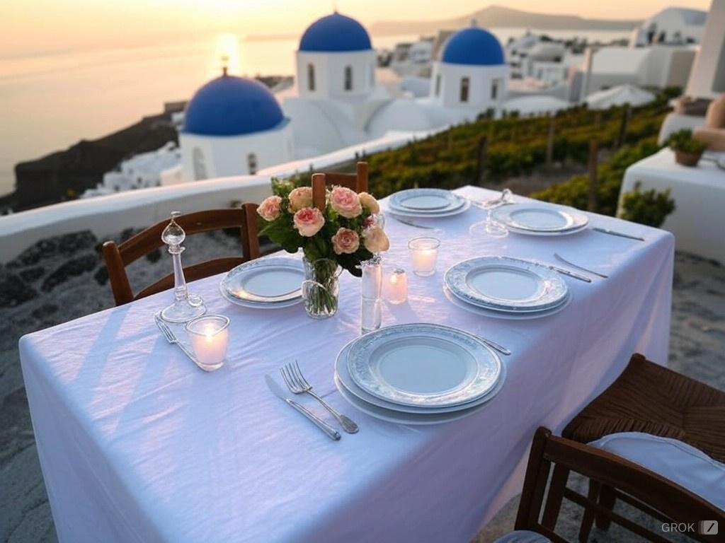 Cena Romántica en Santorini